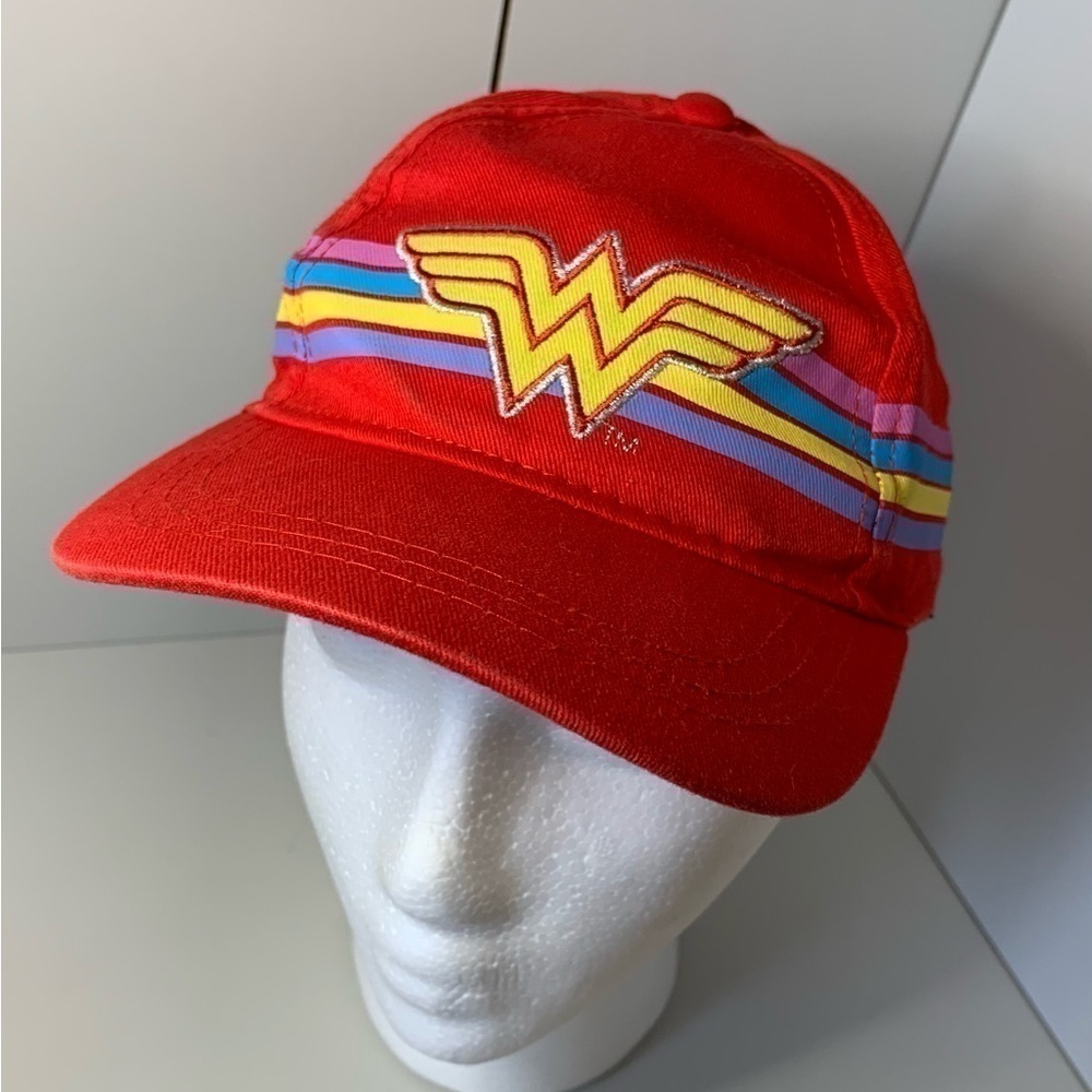 DC Comics Wonder Woman Girls Red Baseball Hat Cap Adjustable Kids Youth